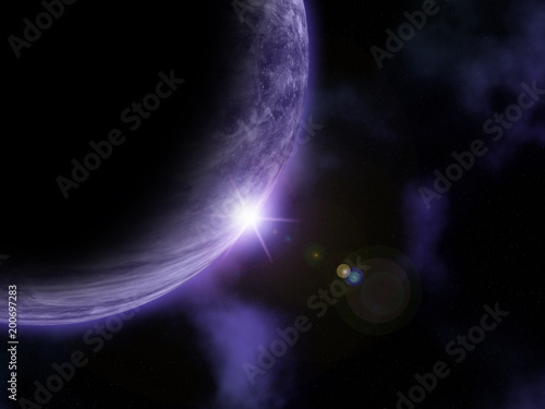 Fototapeta Naklejka Na Ścianę i Meble -  3D abstract space scene