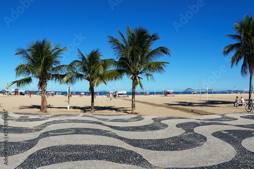 Geometric boardwalk in Copacabana Rio de Janeiro Brazil