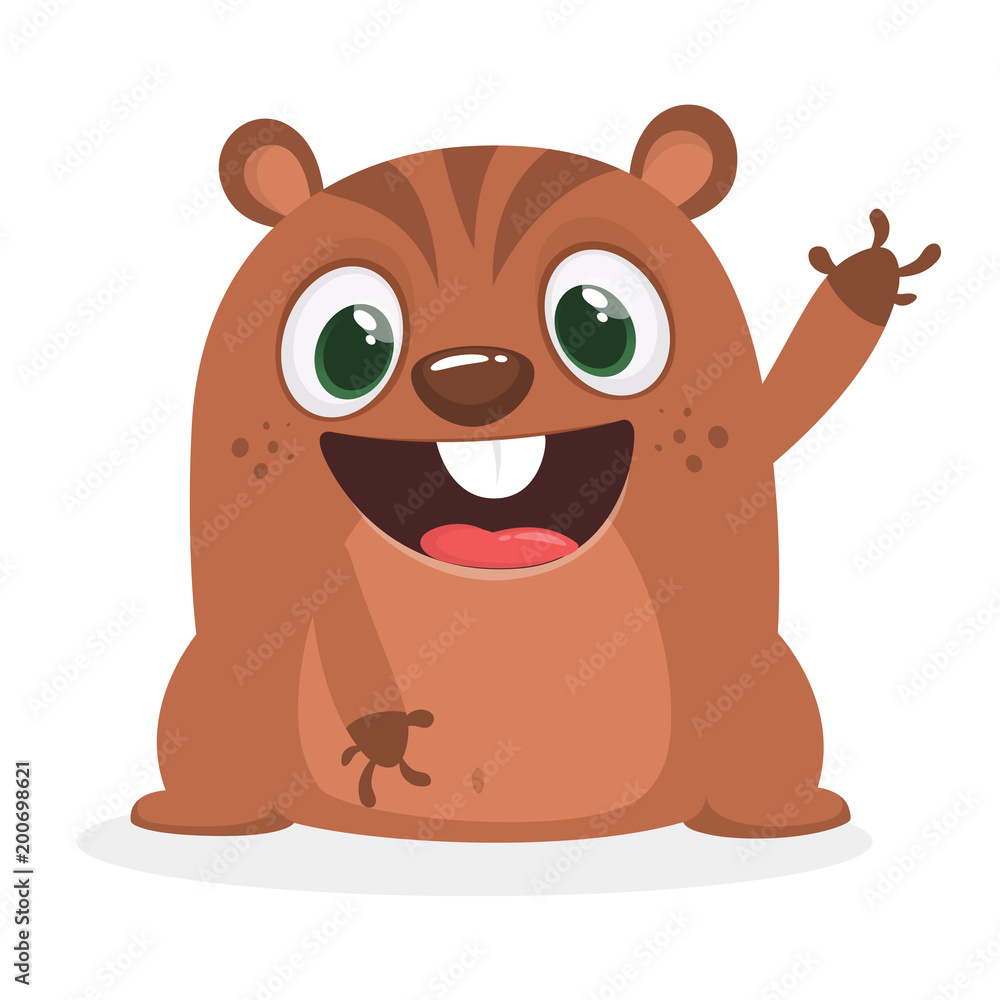 Cartoon marmot icon. Vector illustration of groundhog or chipmunk isolated Cartoon marmot icon. Vector illustration of groundhog or chipmunk isolated