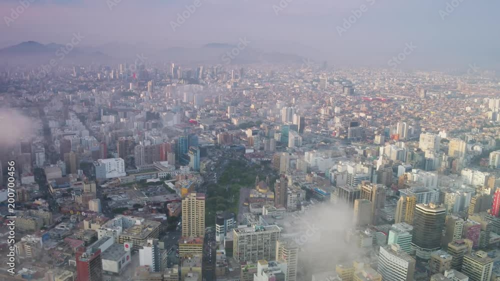 Flying Over Colorful Cityscape Flying Over Colorful Cityscape