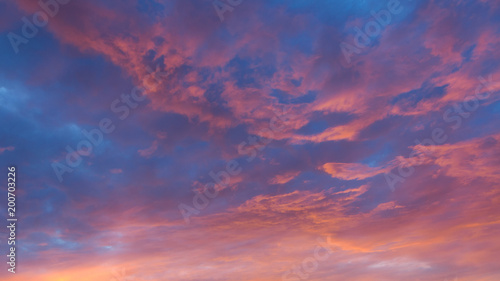 Vibrant colorful clouds at sunset