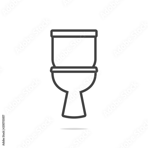 Toilet bowl line icon vector