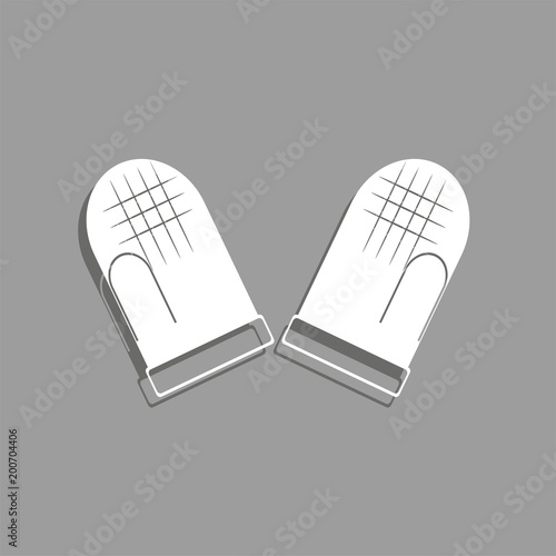 Kitchen mittens for hot dishes. Vector icon.