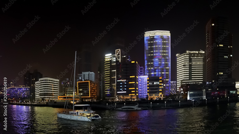 Naklejka premium Shanghai Night Skyline