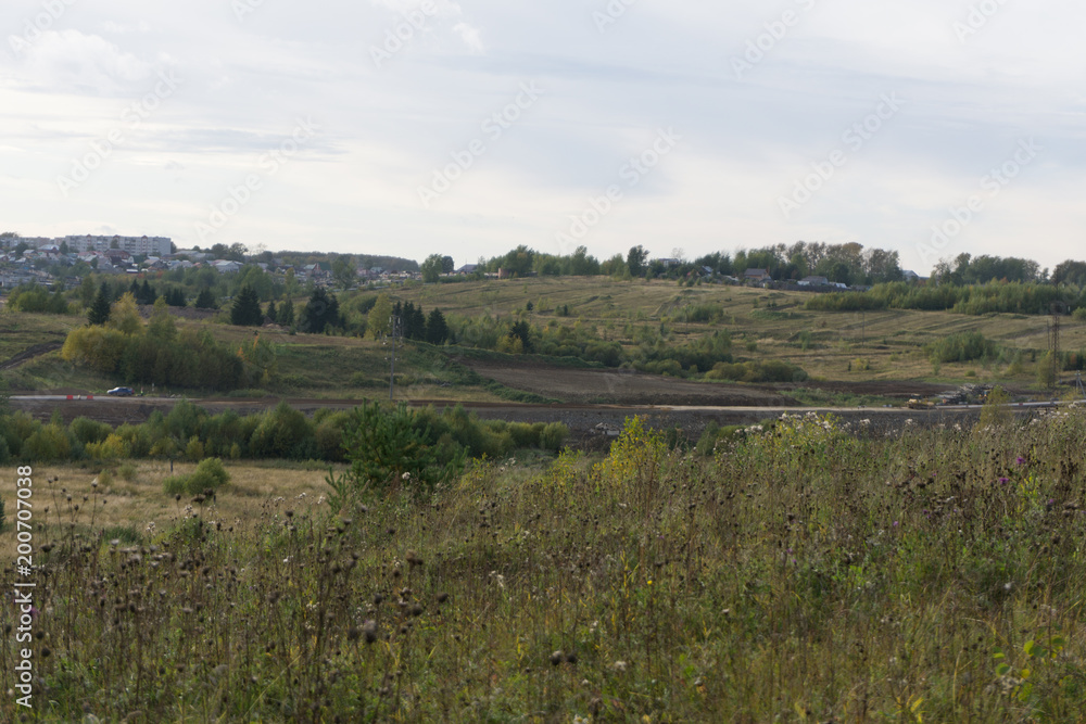 Russian village, rural landscape of Staraya Ladoga, Russia .