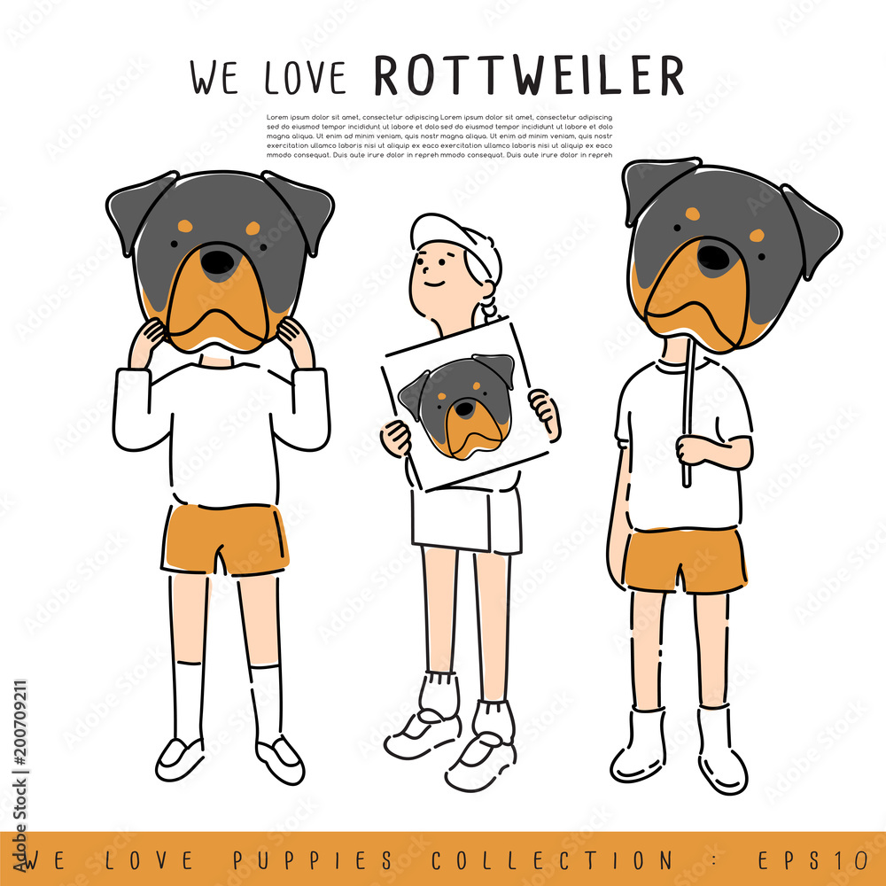 Boy and Girl Holding Puppy's face : Vector Illustration Boy and Girl Holding Puppy's face : Vector Illustration