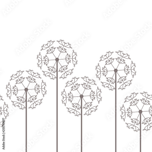 Fototapeta Naklejka Na Ścianę i Meble -  vector seamless repeating illustration pattern dandelions