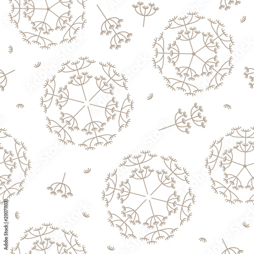 Fototapeta Naklejka Na Ścianę i Meble -  vector seamless repeating illustration pattern dandelions