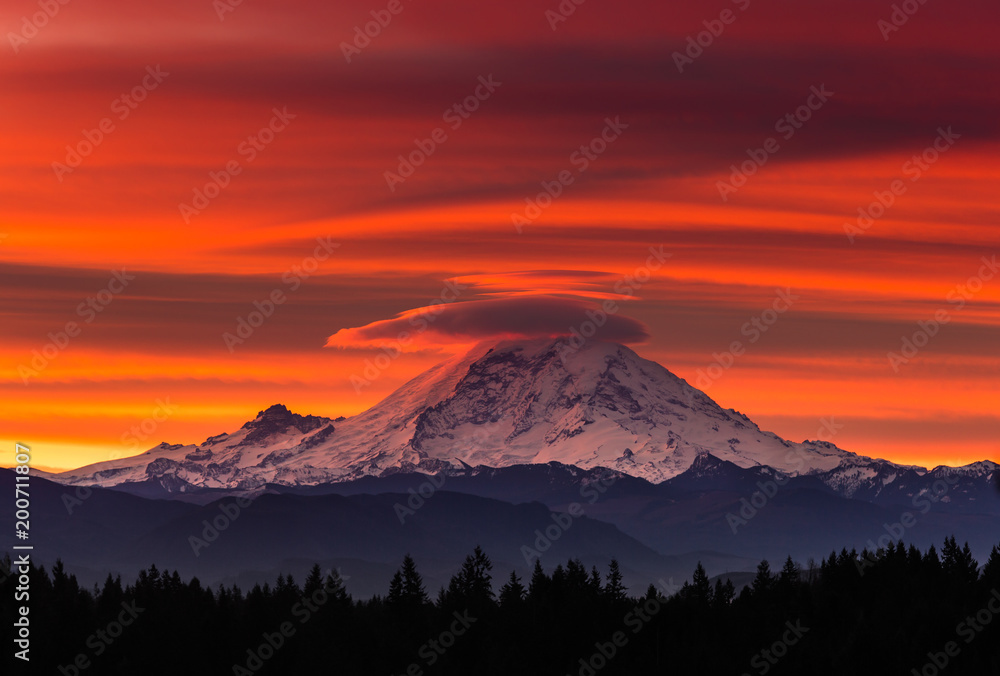 Red Rainier - Sunrise 