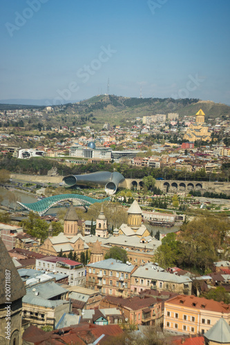 Areal view from cable car Tbilisi