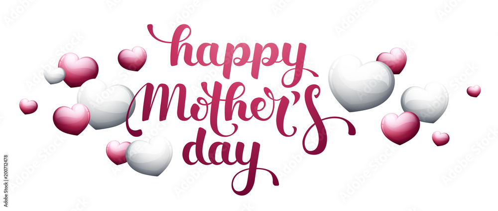 Happy Mother’s Day with hearts Happy Mother’s Day with hearts