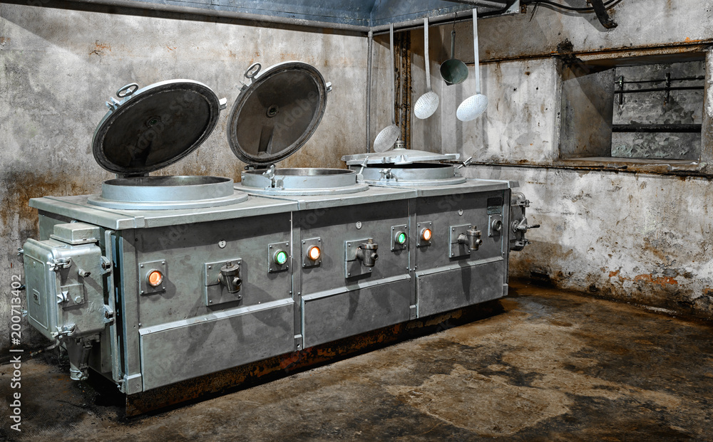 old kitchen in an abandoned military bunker Stock Photo Adobe Stock