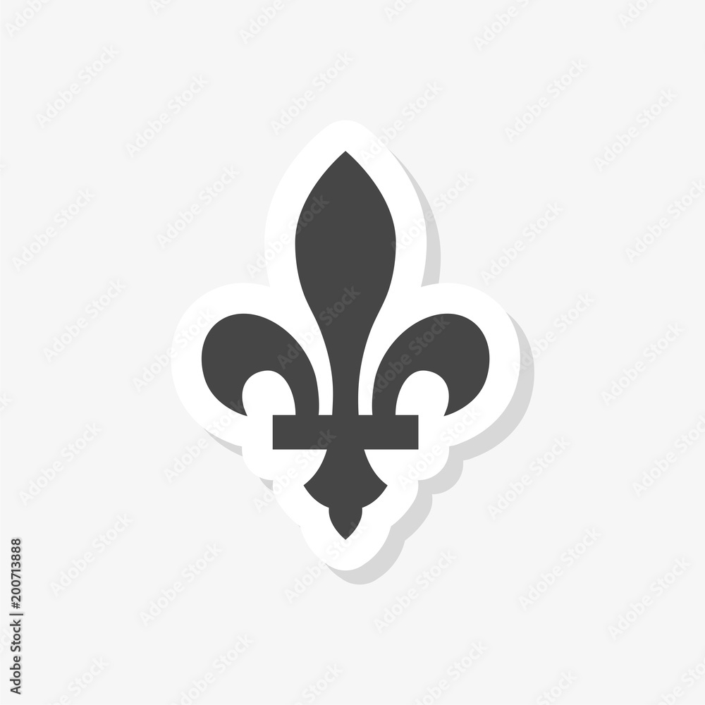 Fleur de lis sticker, Fleur-de-lis sign, simple vector icon Fleur de lis sticker, Fleur-de-lis sign, simple vector icon