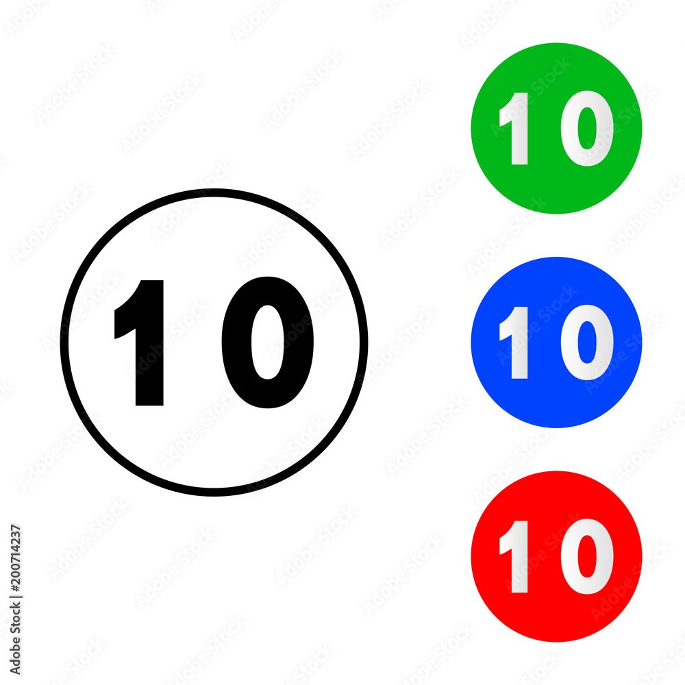 Number 10 icon vector Number 10 icon vector