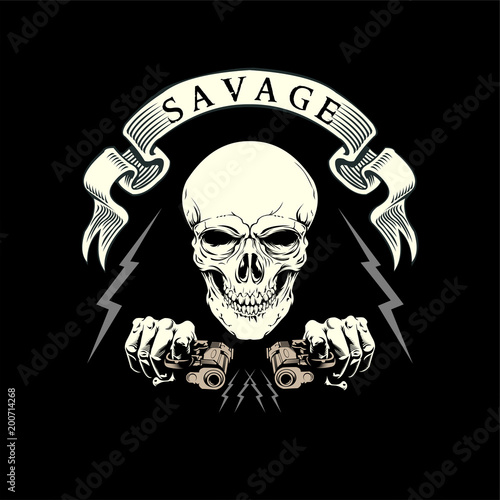 Savage Skull Gangster gun