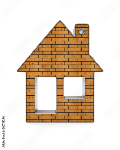 trinket house on white background. isolated 3d illustration