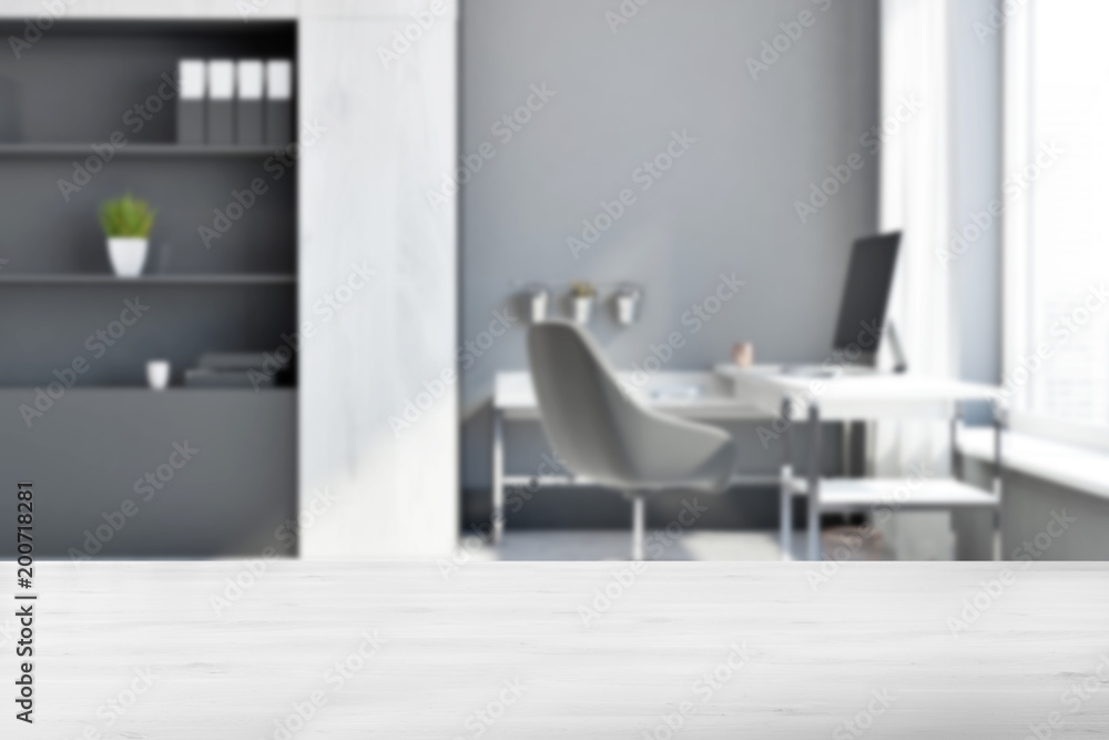 Obraz premium Company manager office interior side view blur