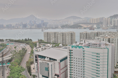 a hight view of Residential building area photo