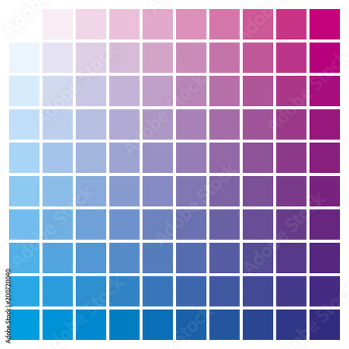 Color chart magenta cyan print production color guide ink catalog used in graphic arts, prepress and printing