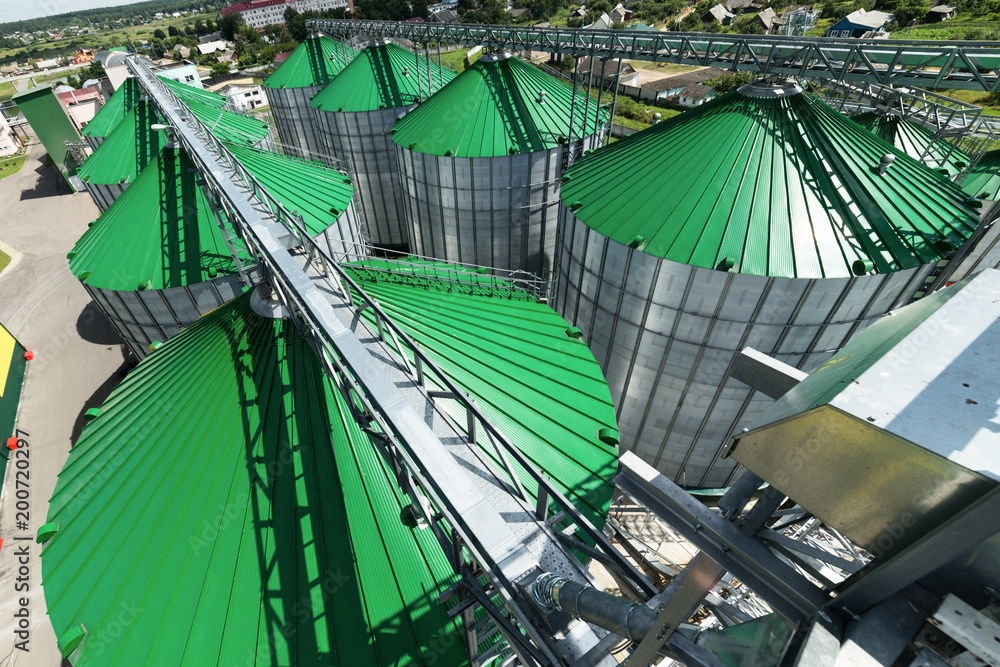 Modern granary, top view. Modern granary, top view.