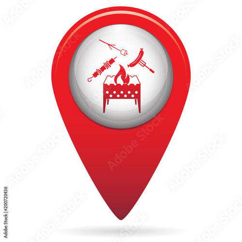 Brazier, zephyr, kebab and sausage icon