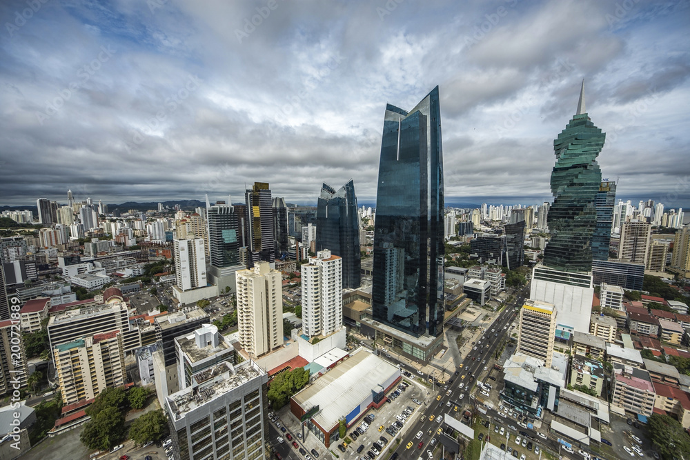 Fototapeta premium panama city skyline - modern city skyline - skyscraper building panorama -