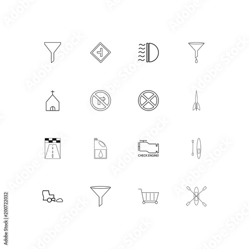Cars And Transportation simple linear icons set. Outlined vector icons