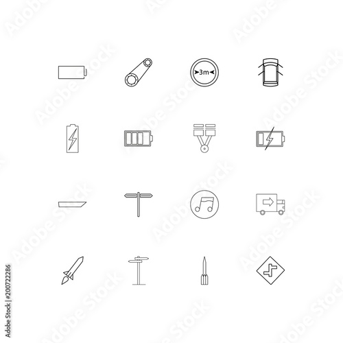 Cars And Transportation simple linear icons set. Outlined vector icons