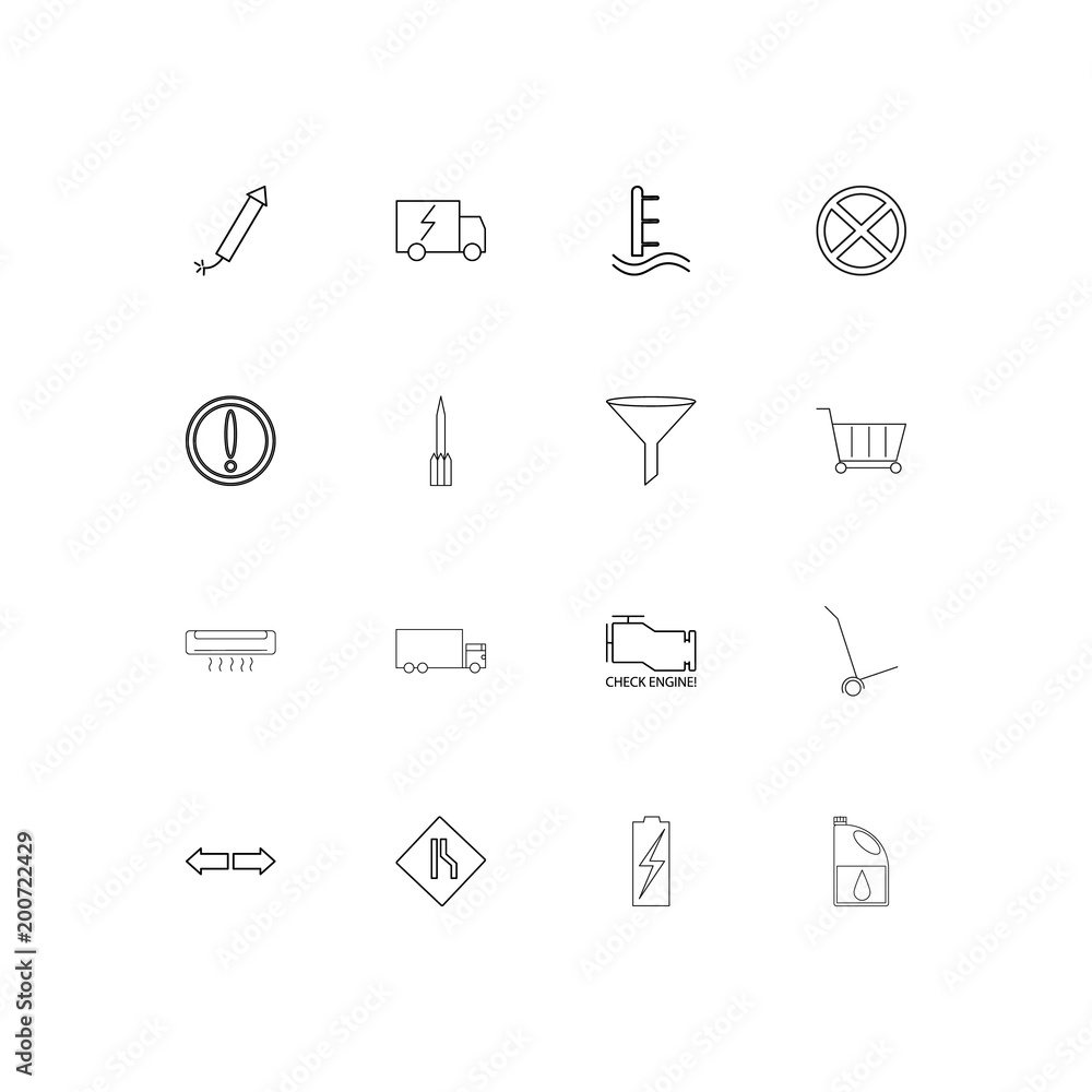Cars And Transportation simple linear icons set. Outlined vector icons Cars And Transportation simple linear icons set. Outlined vector icons