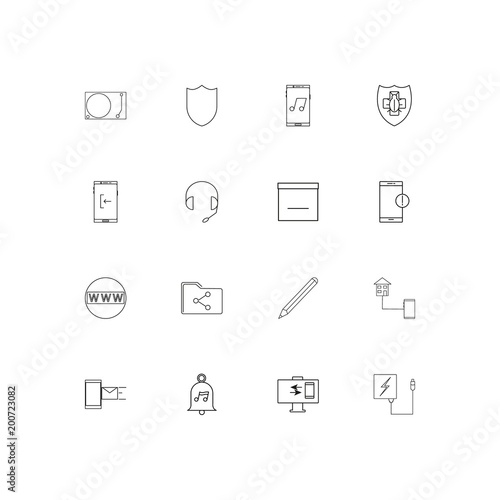 Devices simple linear icons set. Outlined vector icons © Birgul
