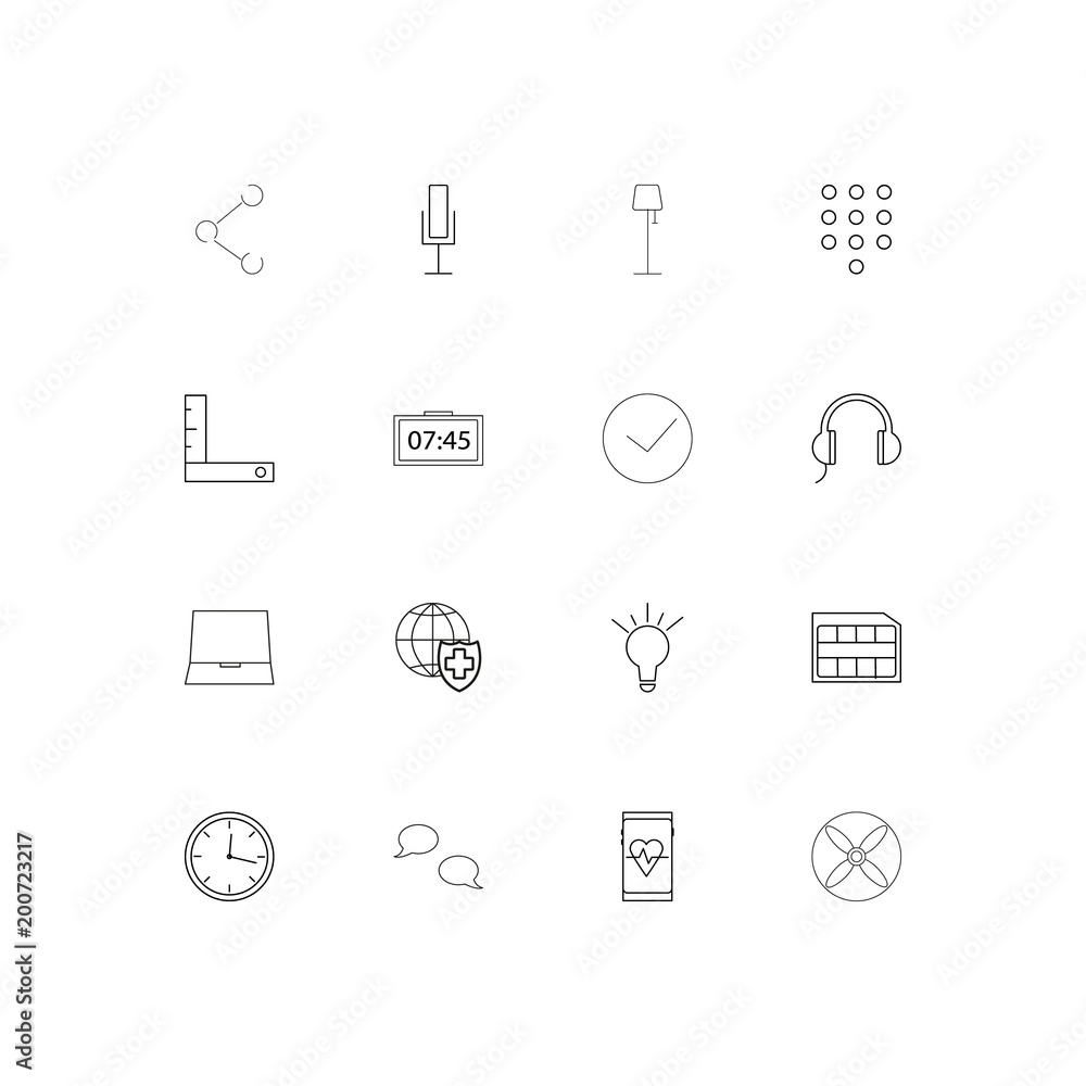 Devices simple linear icons set. Outlined vector icons Devices simple linear icons set. Outlined vector icons