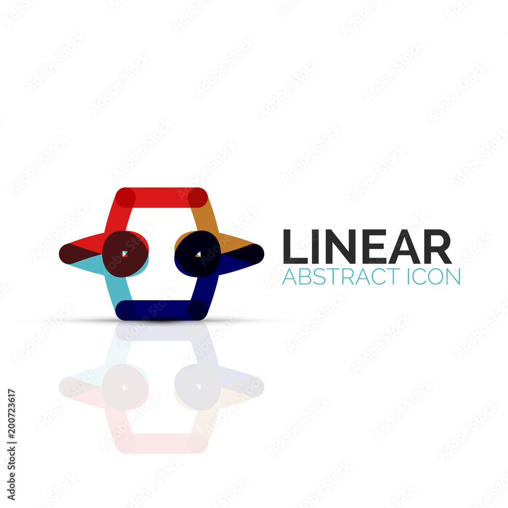Abstract flower or star minimalistic linear icon, thin line geometric flat symbol for business icon design, abstract button or emblem Abstract flower or star minimalistic linear icon, thin line geometric flat symbol for business icon design, abstract button or emblem