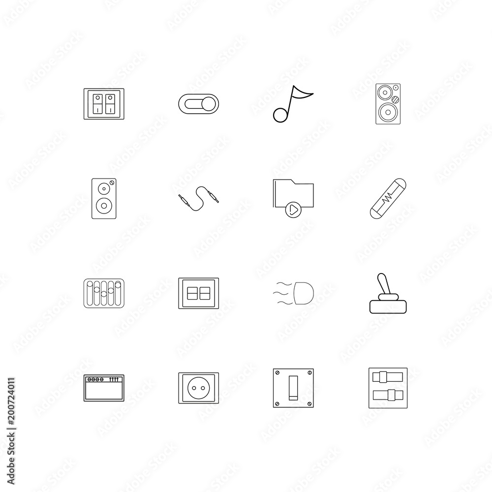 Electrical simple linear icons set. Outlined vector icons