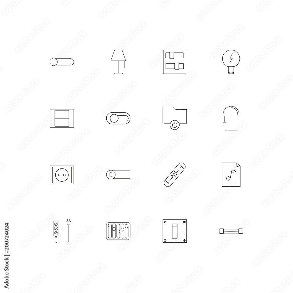 Electrical simple linear icons set. Outlined vector icons Electrical simple linear icons set. Outlined vector icons