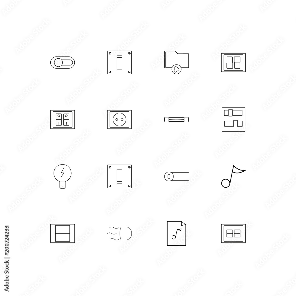Electrical simple linear icons set. Outlined vector icons Electrical simple linear icons set. Outlined vector icons