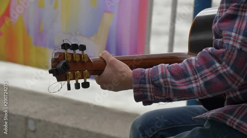 Playing the guitar 
