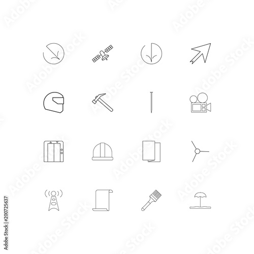 Industry simple linear icons set. Outlined vector icons
