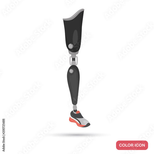 Prosthetic leg color flat icon