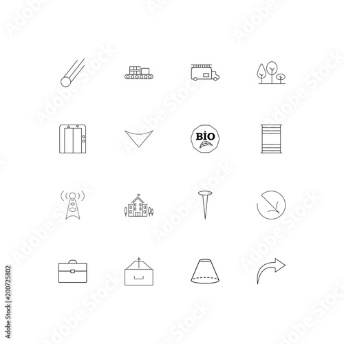 Industry simple linear icons set. Outlined vector icons
