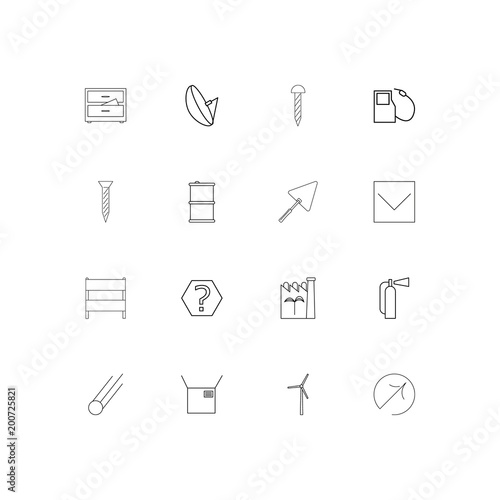 Industry simple linear icons set. Outlined vector icons