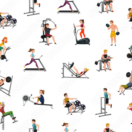 Exercise Equipment Seamless Pattern