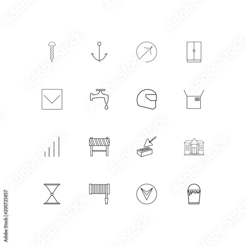 Industry simple linear icons set. Outlined vector icons