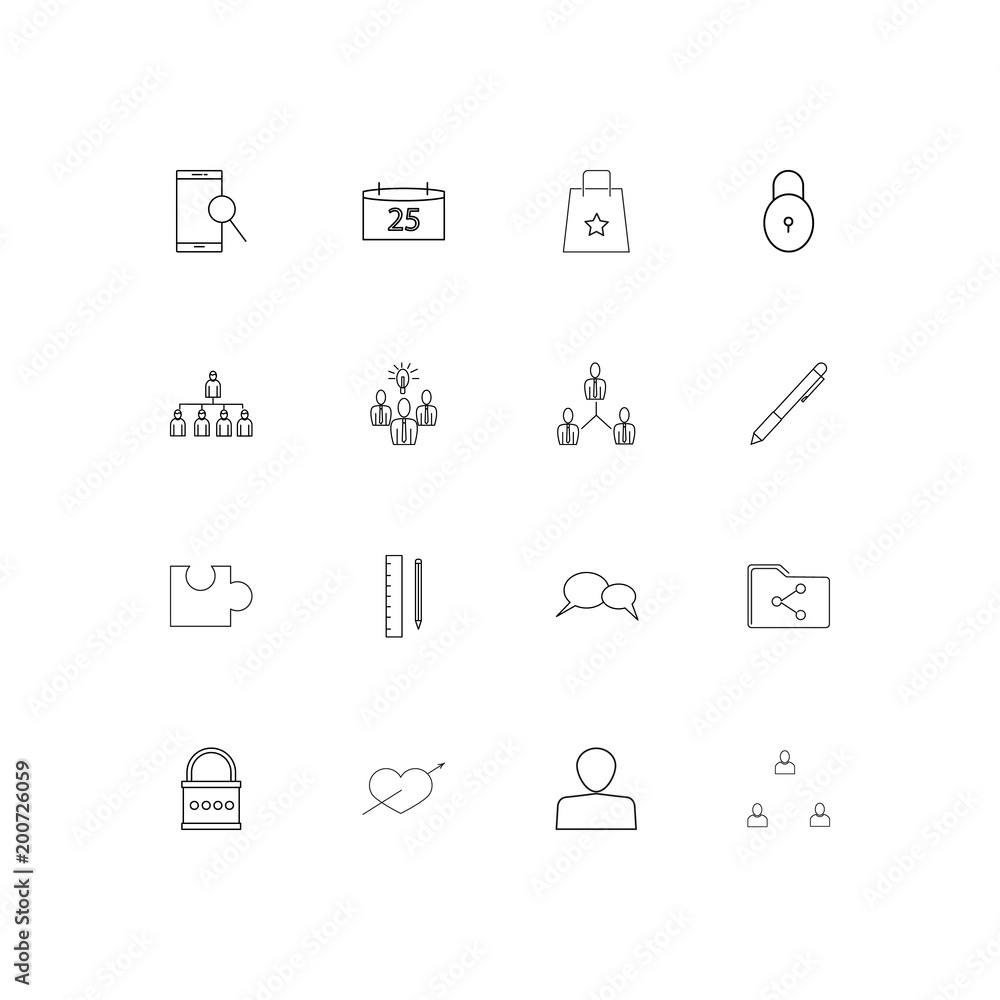 Business simple linear icons set. Outlined vector icons Business simple linear icons set. Outlined vector icons