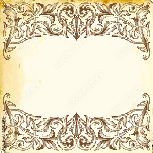 Vector baroque of vintage elements for design. 