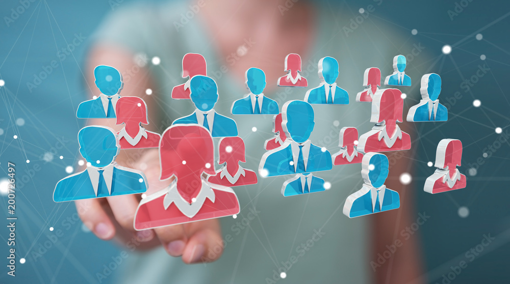 Businesswoman recruiting candidate for a job 3D rendering Businesswoman recruiting candidate for a job 3D rendering