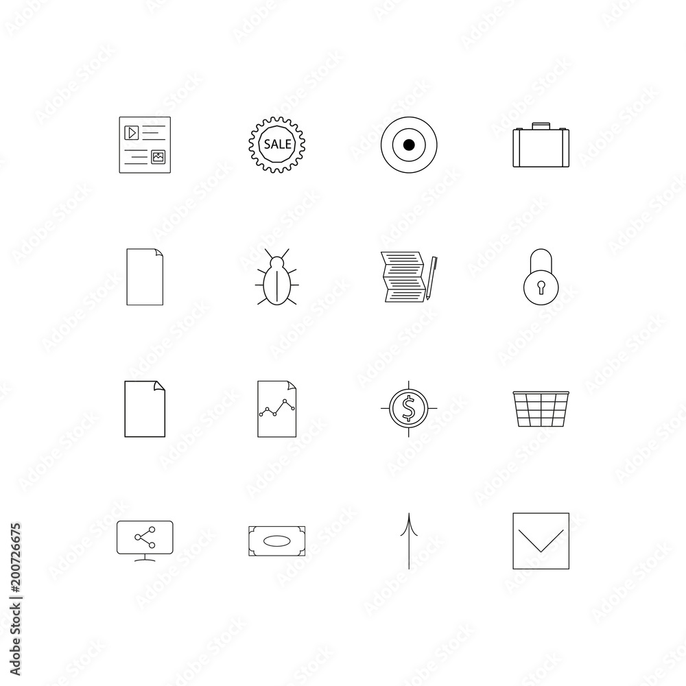 Business simple linear icons set. Outlined vector icons Business simple linear icons set. Outlined vector icons