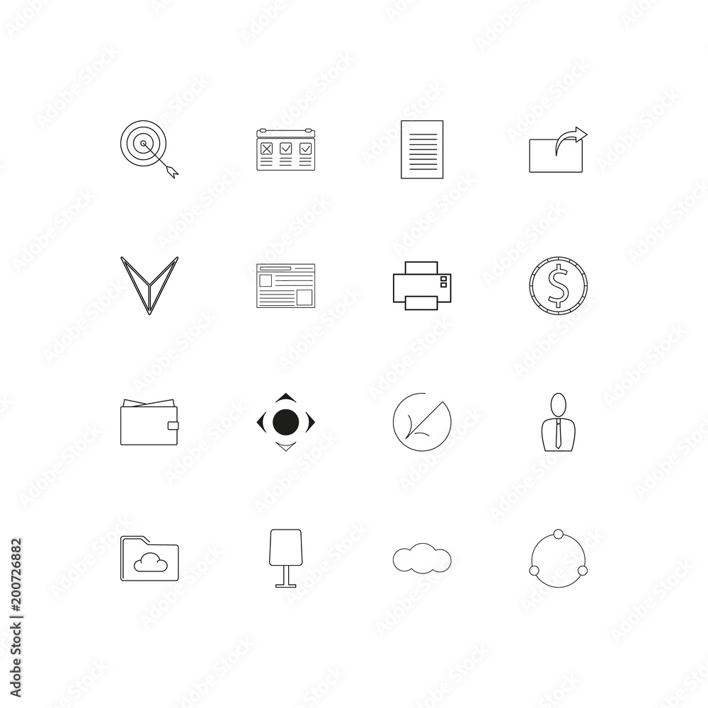 Business simple linear icons set. Outlined vector icons Business simple linear icons set. Outlined vector icons