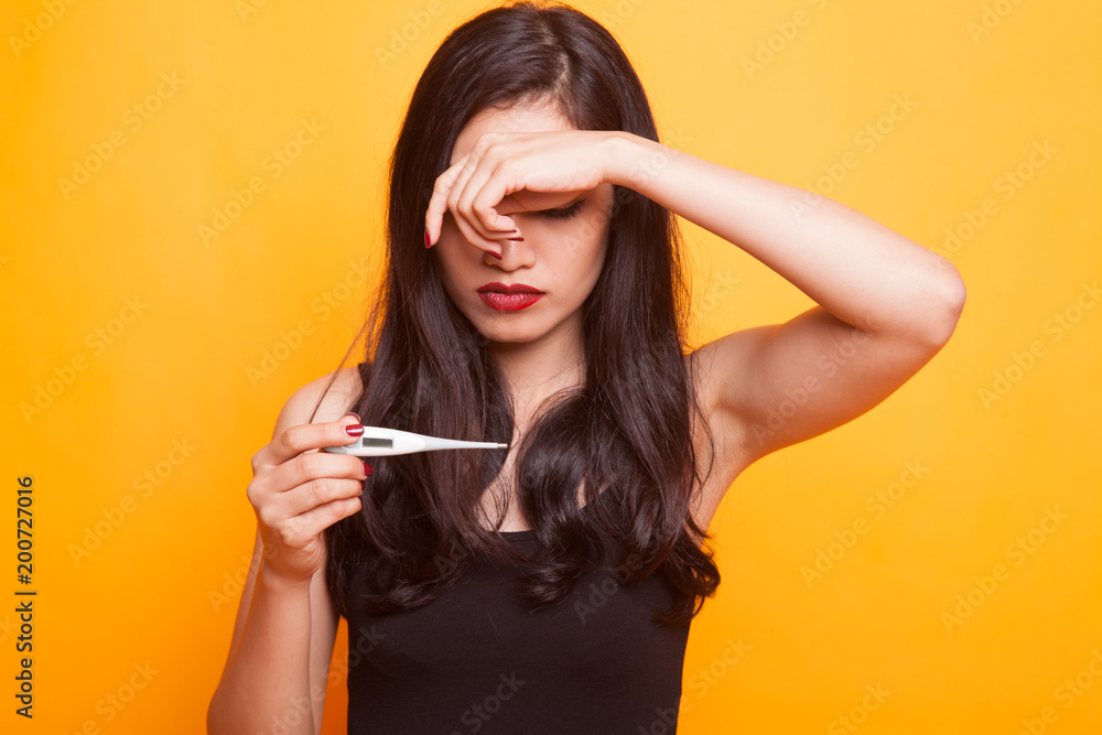 Young Asian woman got sick and flu. Young Asian woman got sick and flu.
