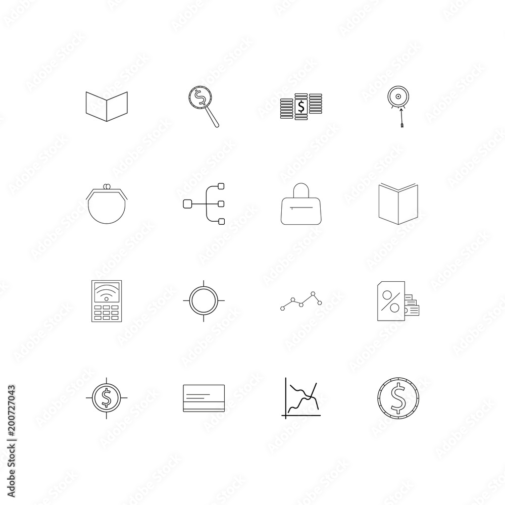 Banking, Finance And Money simple linear icons set. Outlined vector icons Banking, Finance And Money simple linear icons set. Outlined vector icons