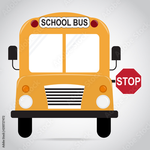 School Bus icon. Back to school sign illustration